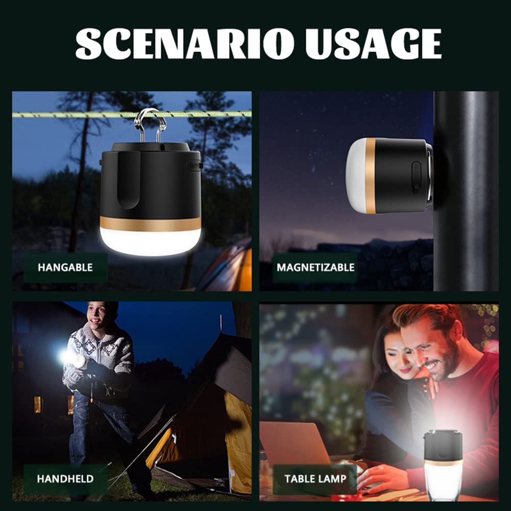 Lanterne da campeggio Mini Size Ricaricabile Magnetico Tenda Luci con Gancio per interruzioni di corrente, Luce Portatile per Campeggio Esterno Bianco