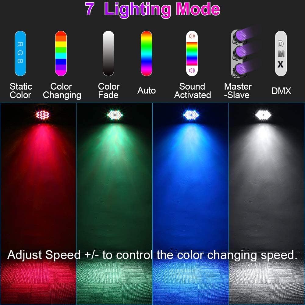 4 Stück Led par licht 36 RGB disco licht mit Fernbedienung DMX512 Bühnenlichter Auto/Sound/Master-slave DJ licht für Party Bar Band Konzert Halloween Weihnachten Hochzeit
