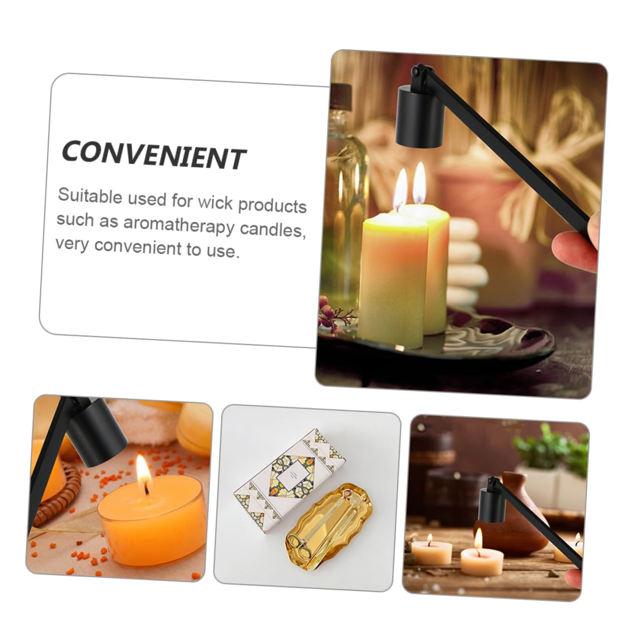 ORFOFE Stoppino Candele Spegni Stoppino Vassoio Accessori Candele Stoppini Kit