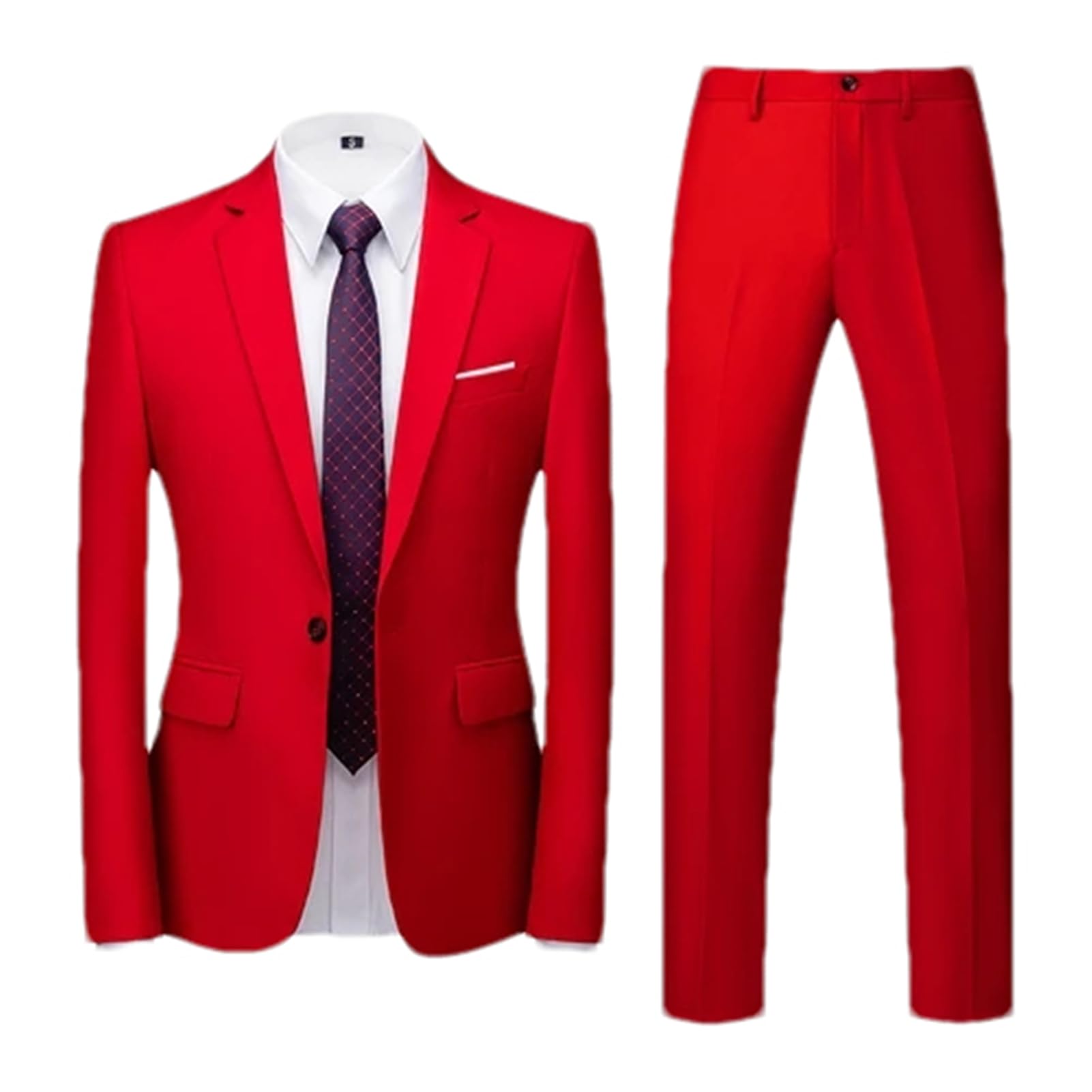 Primavera Autunno Uomini Affari Casual Tinta unita Abiti Un Bottone Giacche Jacker Cappotto Pantaloni Pantaloni