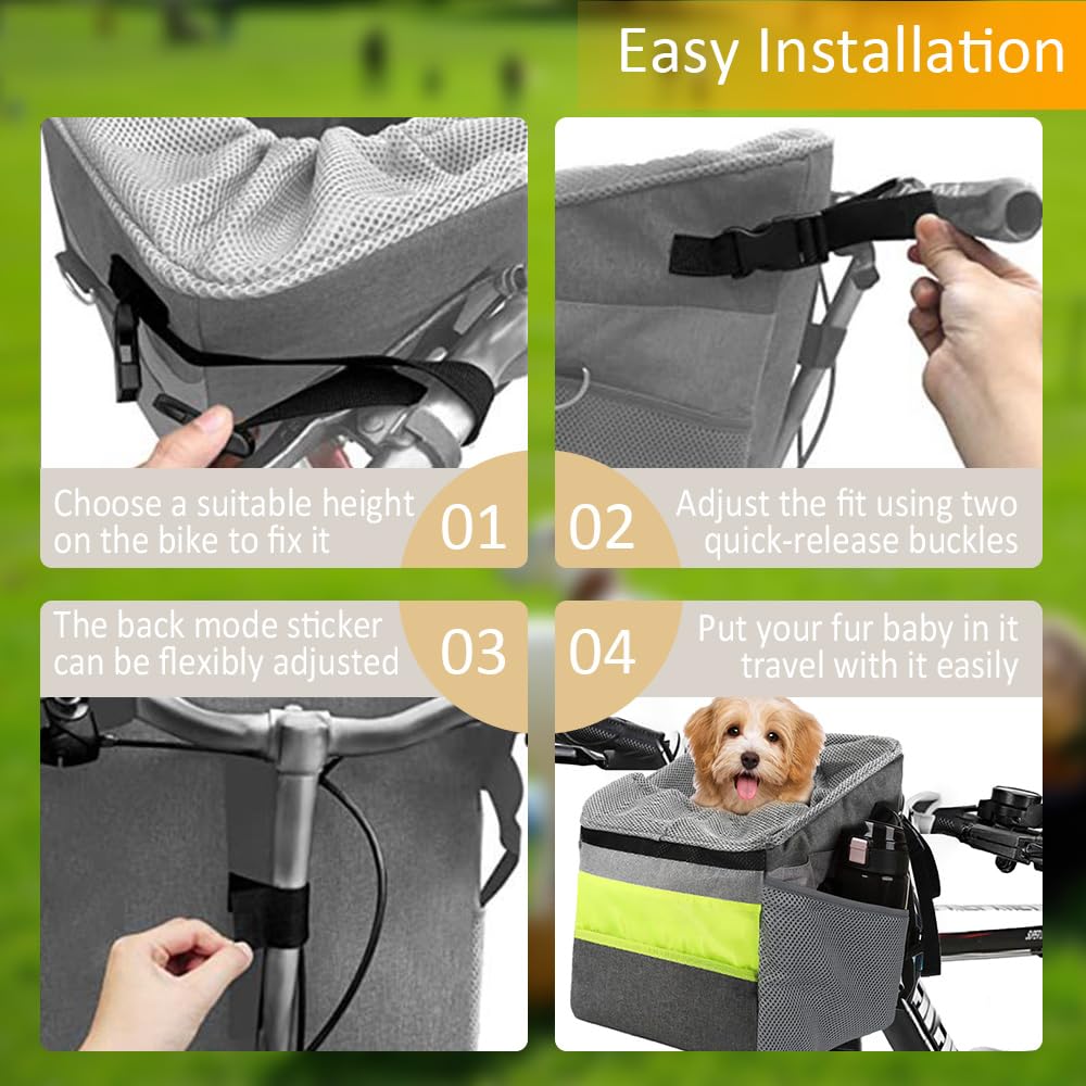 Dog Basket For Bike Carrier, Expandable Foldable Dog