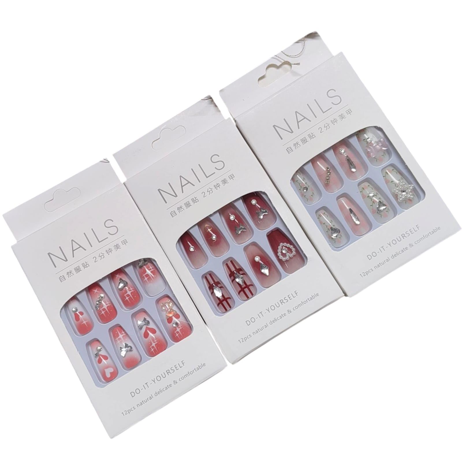 DIY Artificial Nails Set – Pack of 6, Natural Look Delicate & Comfortable Press-On Nails with Assorted Decorative Designs-image-7