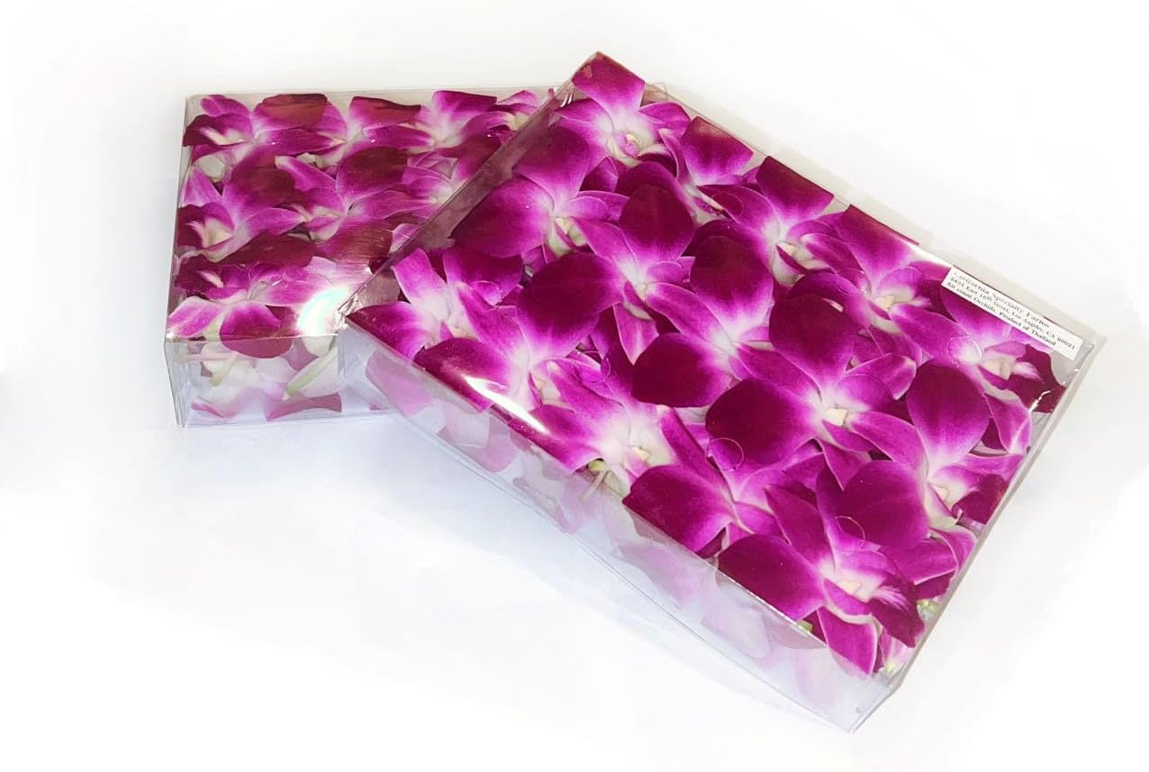 Fresh Purple Dendrobium Orchids Individual blossoms 100 ct (2 box@50 pcs). For Cake Decorating and Garnishes