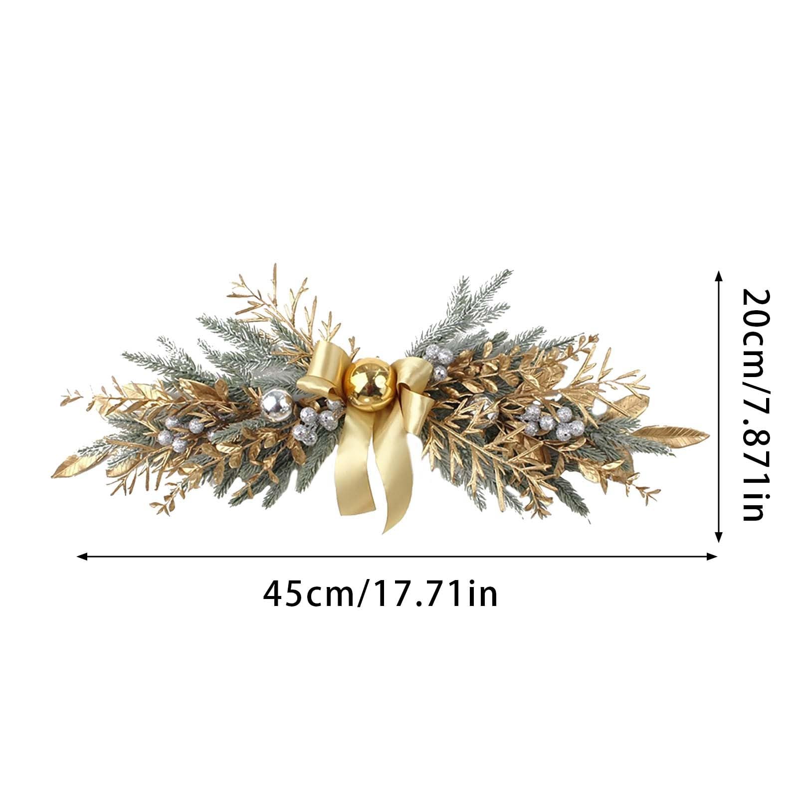 Amazon.co.jp: 玄関用クリスマスリース 17.7インチ ゴールド