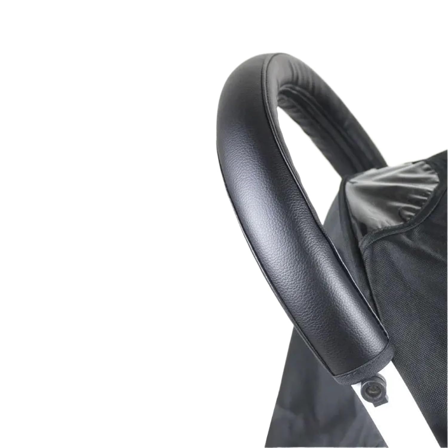 Stroller Handle Cover 4-Pack Universal Stroller Armrest Covers, PU Leather Washable & Foldable Handle Covers for Baby Strollers(Black)
