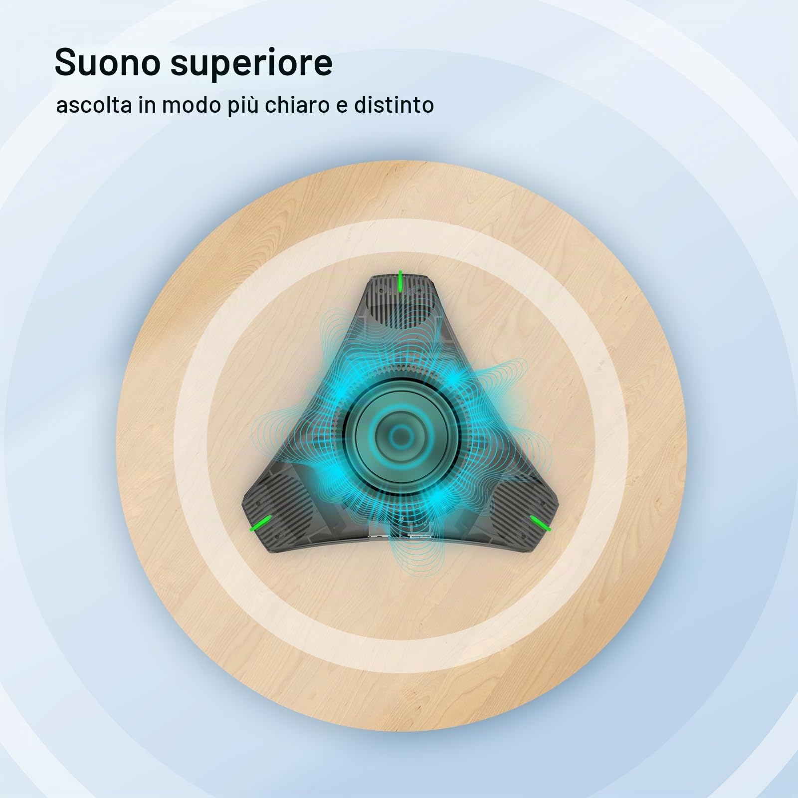 Altoparlante e microfono per conferenze, vivavoce USB con pickup vocale omnidirezionale a 360°, suono Hi-Fi, riduzione dell'eco e del rumore per affari, home office, riunioni online, VoIP/Skype/Team