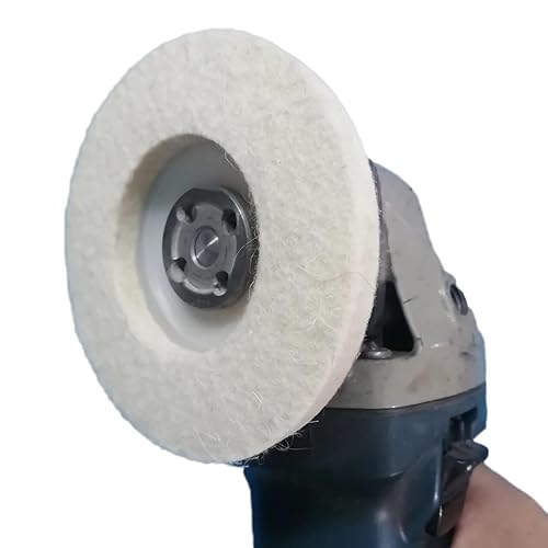 Miniatura 6 de 10 discos de rueda de pulido de fieltro de lana de 4 pulgadas, disco de rueda de pulido de lana para amoladora angular de eje de 58 pulgadas, para