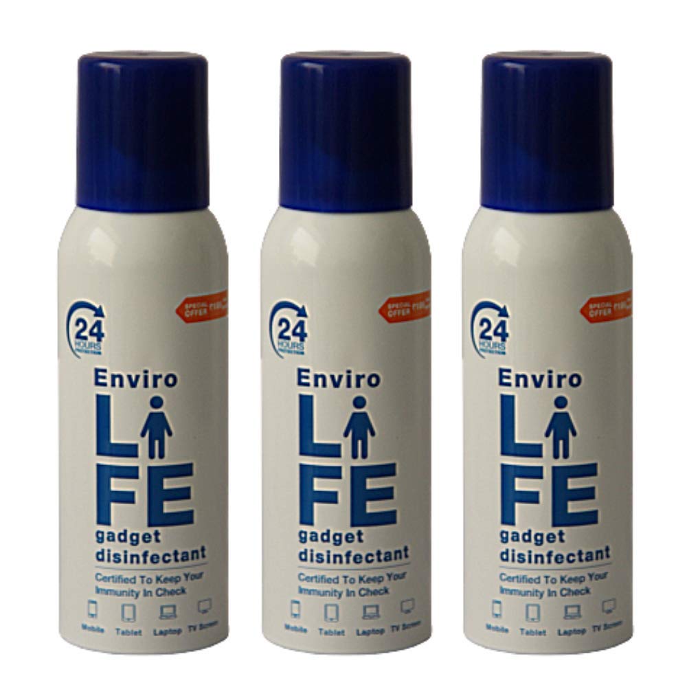 Envirolife - 24 hours protection with single spray Alcohol Based Gadget Disinfectant - 03 Pack 100ML with 950+ sprays each (B08J7X8HZV) Amazon Price History, Amazon Price Tracker
