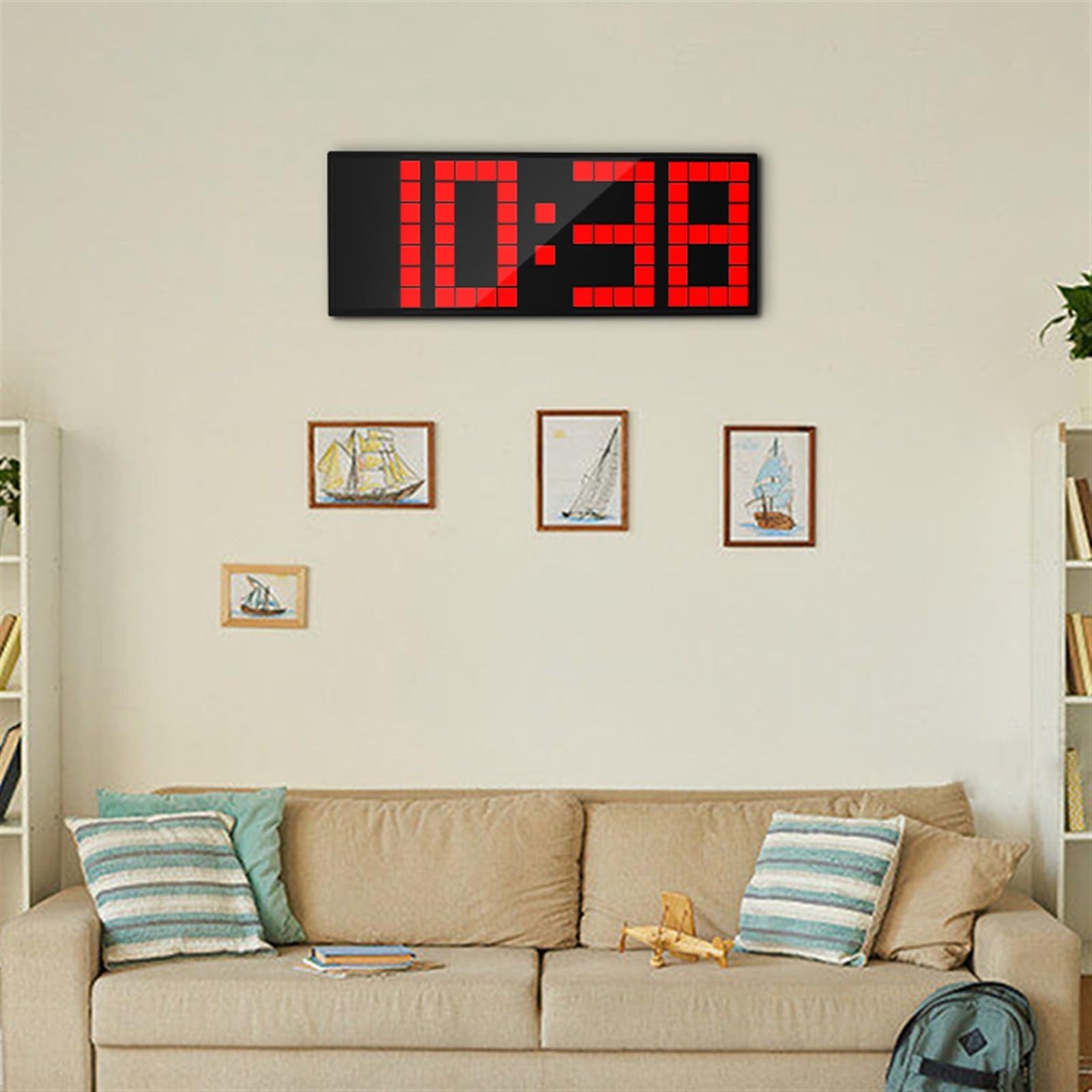 Amazon.co.jp: LED デジタル時計 壁掛け時計 - ドットマトリックス表示