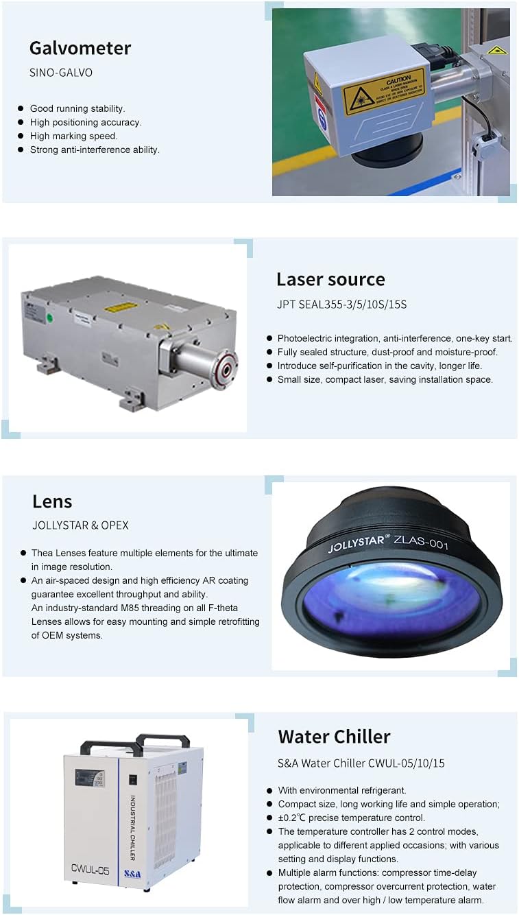 Components of the SFX UV Laser Engraver system