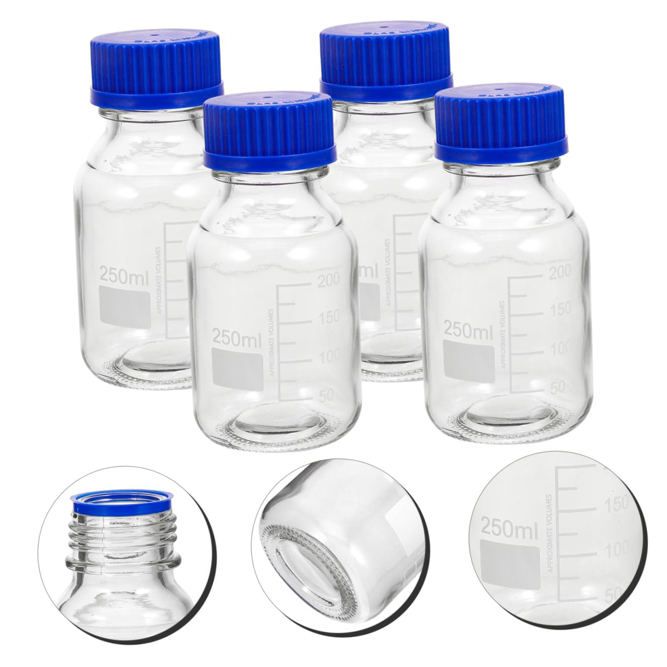 iplusmile 4stücke Reagenzflasche Glas Mit Schraubverschluss Graduiert Leere Flaschen Zur Aufbewahrung Für Flüssigkeiten Proben Und Reagenzien Aus Glas Und Kunststoff Für Labor Haus Hobby