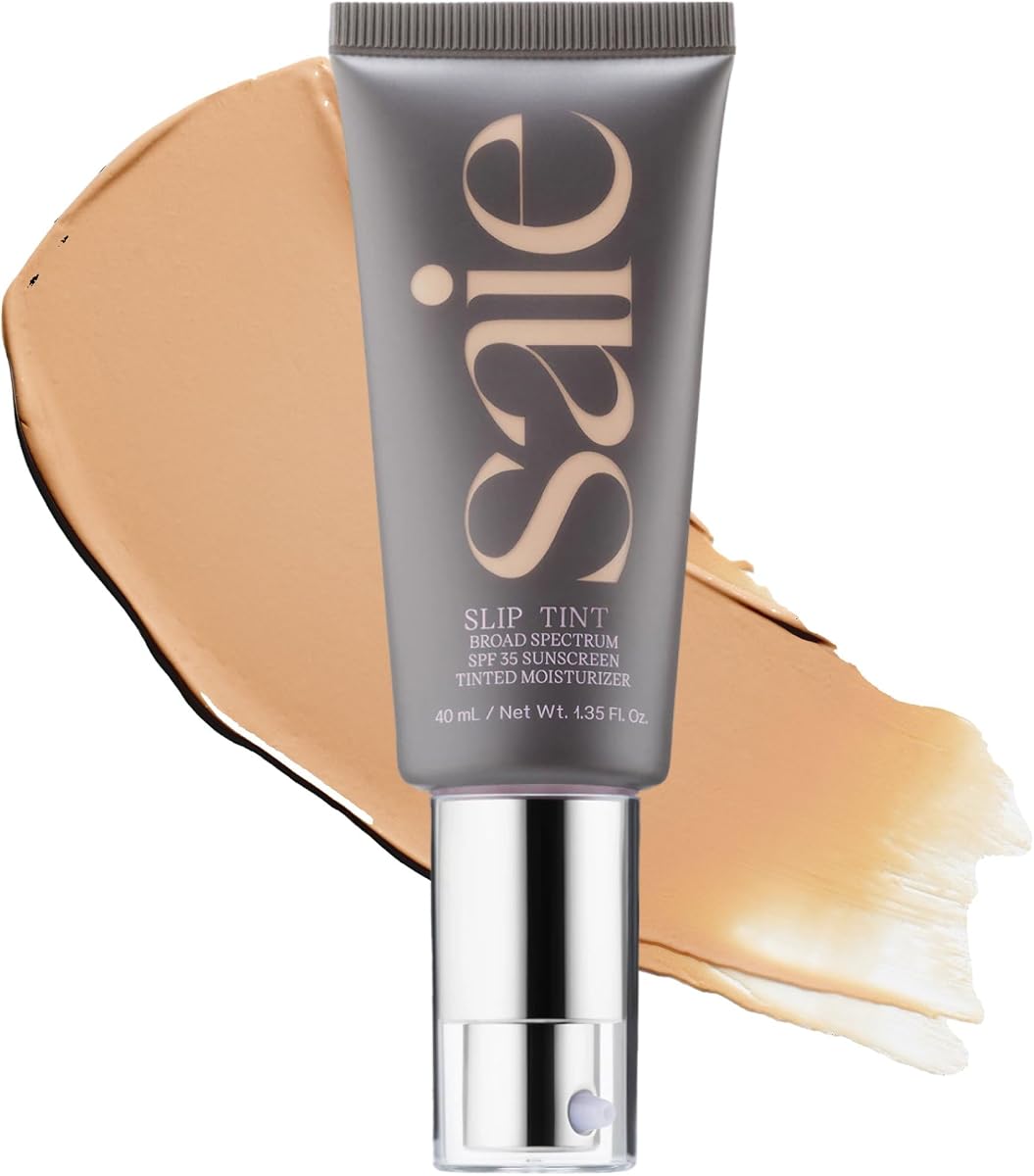 Slip Tint Tinted Sunscreen for Face, SPF 35, Three (1.35 oz) | Clean Tinted Moisturizer, Dewy & Hydrating Finish Sheer Skin Tint with Hyaluronic Acid, SPF 35 Mineral Face Sunscreen