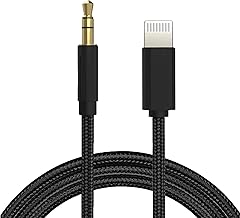 Aux Cord for iPhone,[Apple MFi Certified] Lightning to 3.5mm AUX Cable for Car Stereo, Headphone, Auxiliary Cable Compatible with iPhone 14 13 12 11 XS XR X 8 7 6 Nylon Braid Black 3.3FT