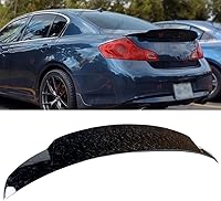 WheelX Glossy Forged Carbon Fiber Rear Trunk Spoiler for 2007-2015 Infiniti G35 G25 G37 Q40 Sedan - Duckbill Wing Lip