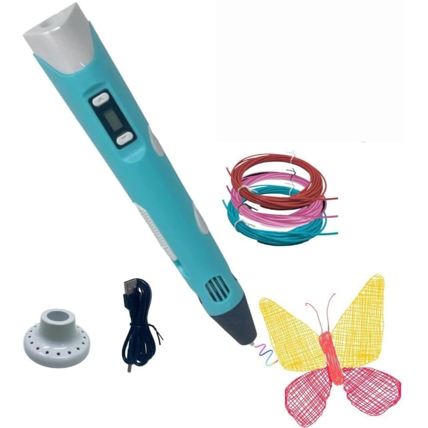 3D Printing Pen for Kids with USB Cable | Includes 3×10m 1.75mm PLA Filaments | Safe & Easy 3D Pen for Drawing, DIY Crafts & Creative Art Projects -(Multicolor, Pack of 1)-picture-10