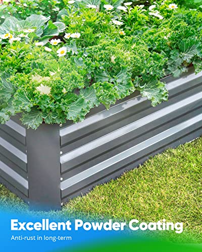 Quictent Galvanized Raised Garden Bed 8X4X1 Ft With Crop Cage Plant Protection Net Tent And Shade Cloth Kit Metal Planter Box Bottomless Planting Vegetables Outdoor Backyard Included T Tags Wing Nuts #TOP5