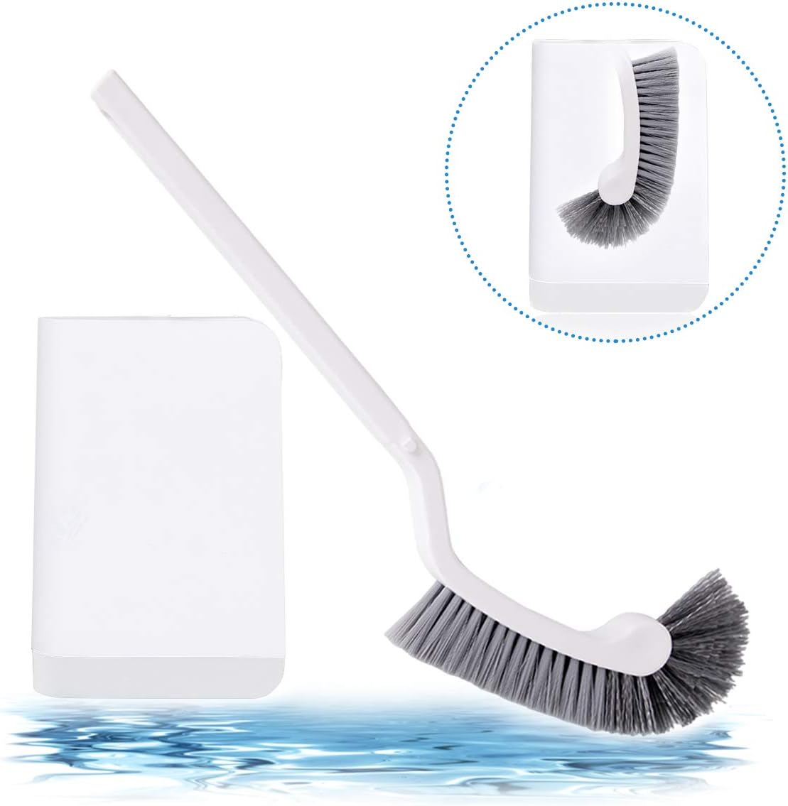 Toilet Bowl Brush with Holder, Slim Compact Bathroom Brush for Bathroom Storage - Toilet Brush ...