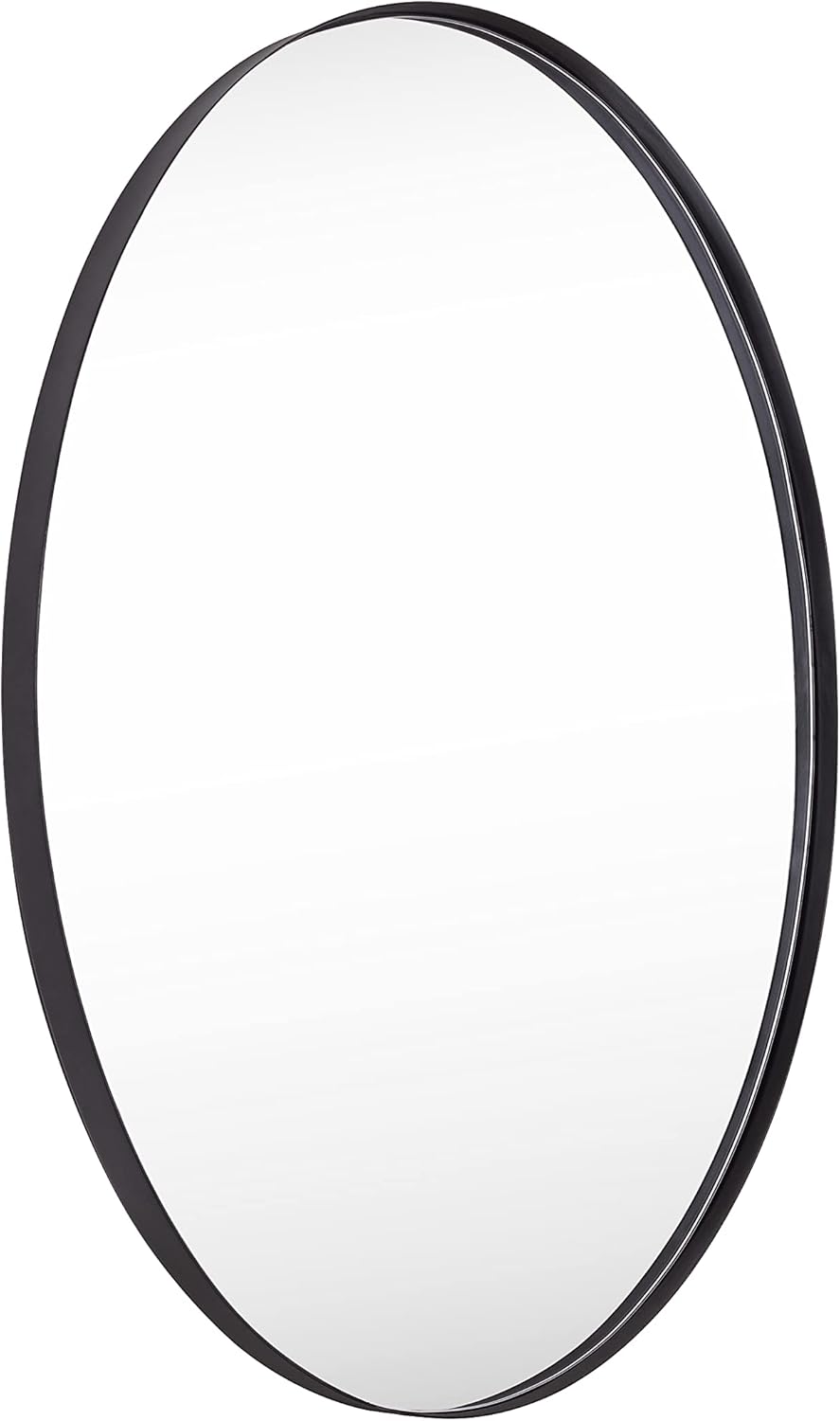 Prоmо 40% оƒƒ Clavie Oval Wall Mirror, Bathroom Mirror of Stainless Steel Frame, Wall Mounted 22 Inch x 30 Inch Black Oval Mirror for Vanity Living Room Entryway Bedroom More