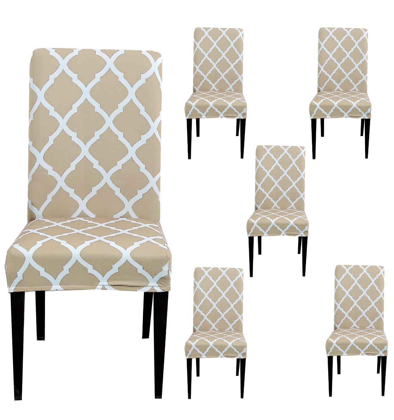 Grey Elastic Chair Cover - Protect Dining Chairs -20