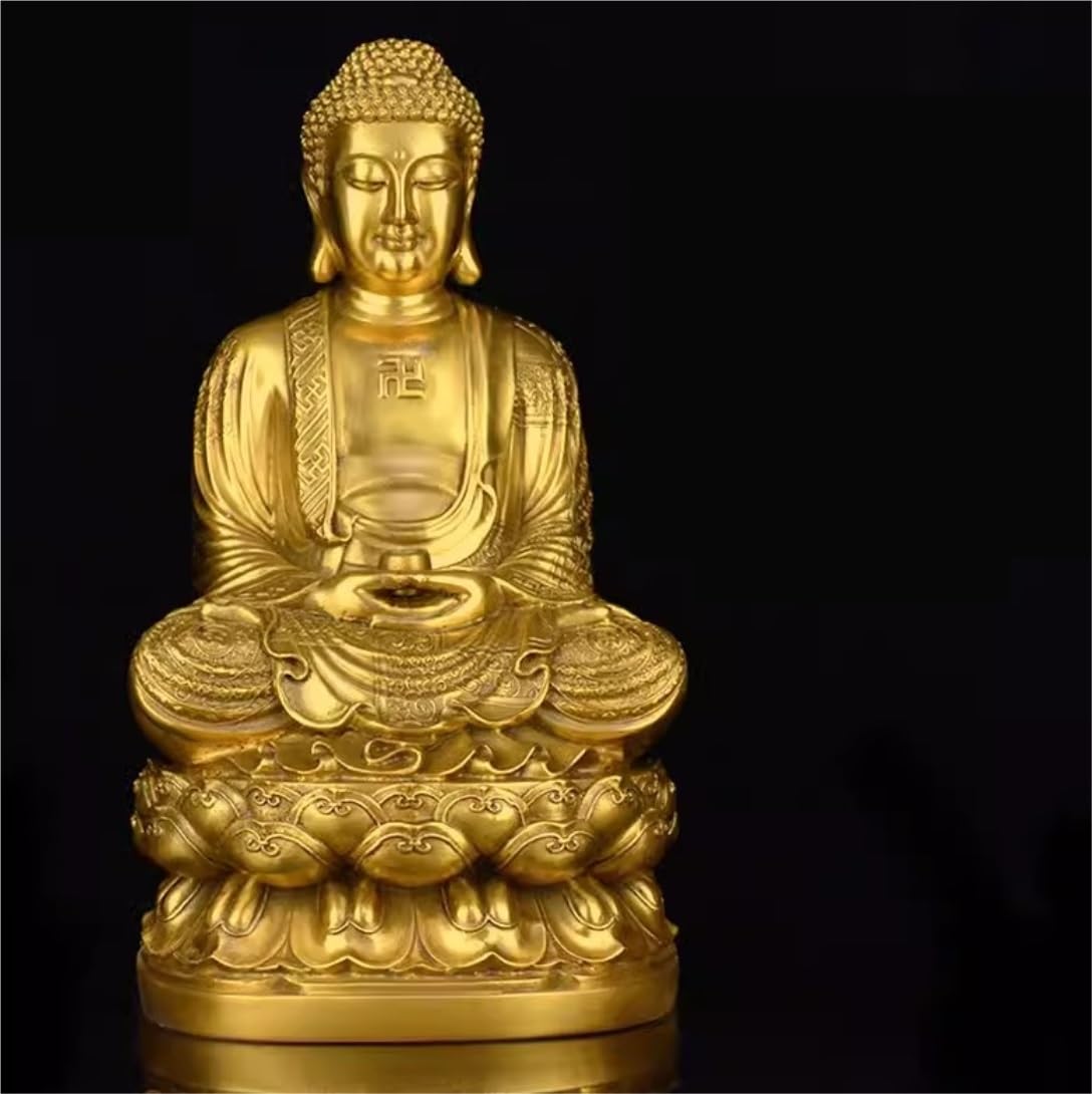Figuras Budas Estatuilla Sentada De Latón De La Estatua De Buda De 15,7 Pulgadas para La Decoración del Ministerio del Interior Budas Decorativos