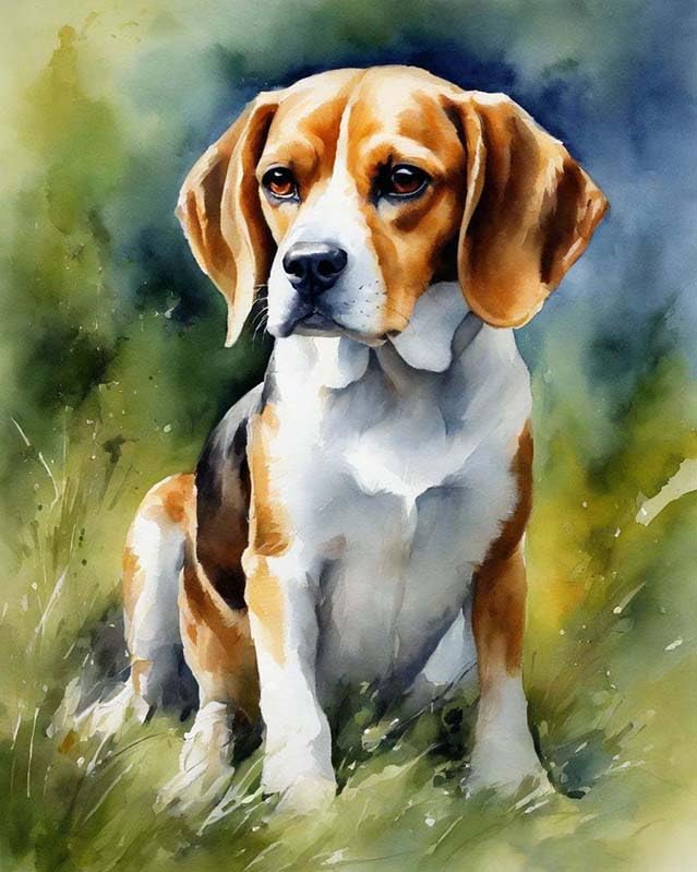 ZMHZMY Paint by Number Kits Beagle Dog DIY Digital Canvas Oil Painting Art Decor for Adults Beginner,40x50cm Frameless