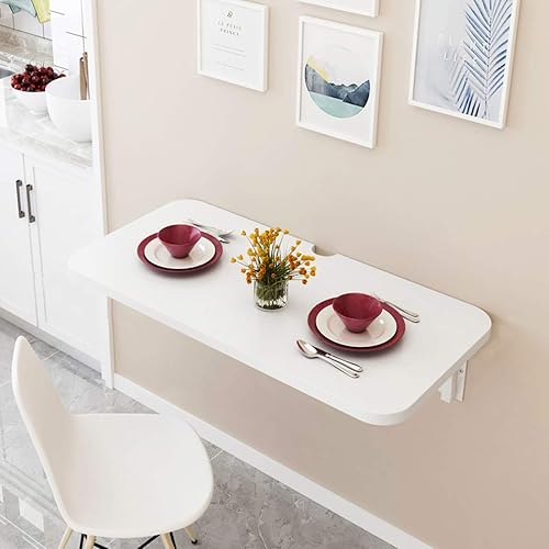 KDDEON Mesa plegable montada en la pared con agujero de rosca, mesa de comedor flotante, mesa para niños, estación de trabajo, escritorio de