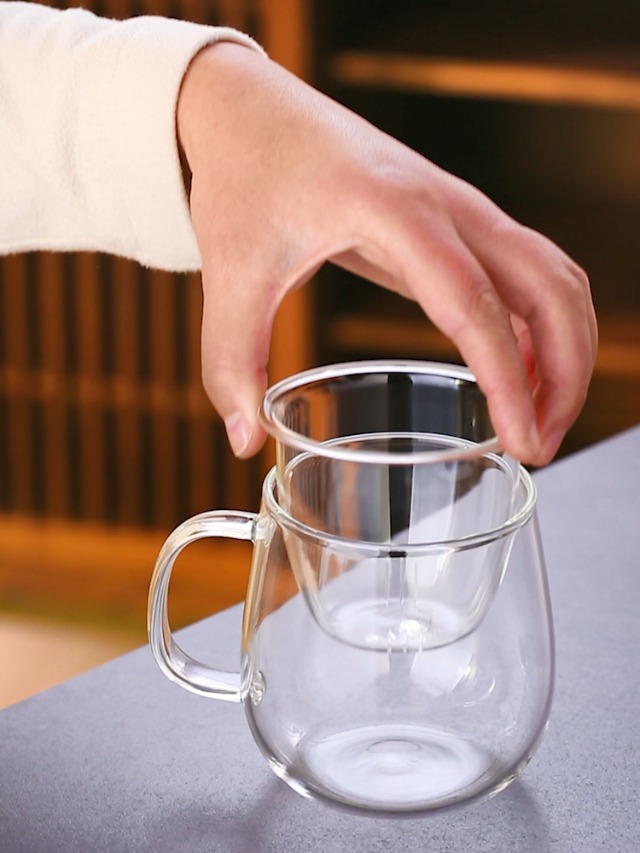 Amazon.com: DOPUDO Glass Tea Cup with Infuser and Lid, 17.6