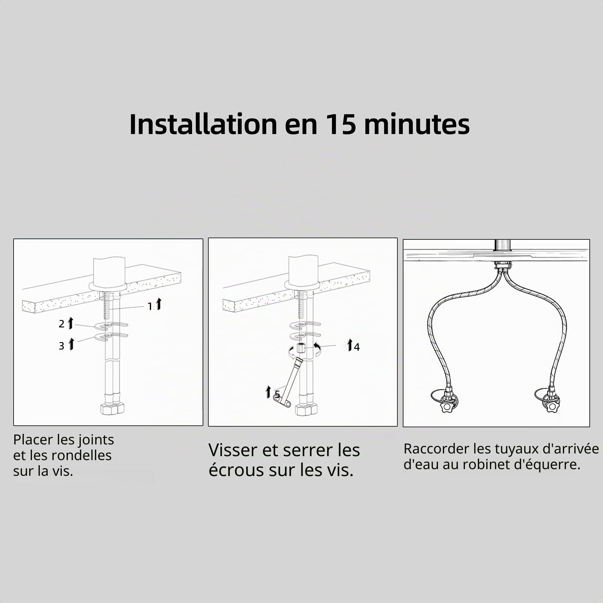 BELZ Robinet de Salle de Bain, Mitigeur de Lavabo Moderne - Laiton, Économiseur D'Eau et Durable, Noir