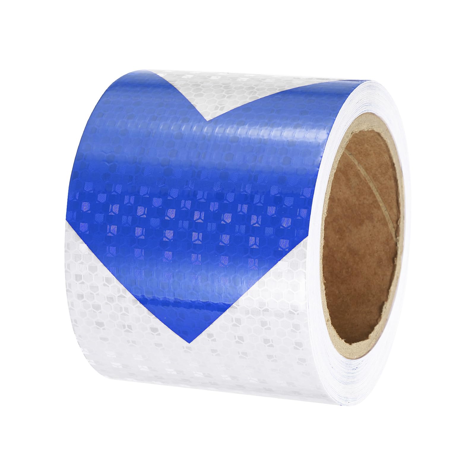 PATIKIL Ruban Réfléchissant Adhésif Flèche Bleu Blanc 1 Rouleau 10cm x 20 Mètres Ruban Adhésif Réfléchissant de Sécurité Imperméable pour Camions, Remorques, Voitures