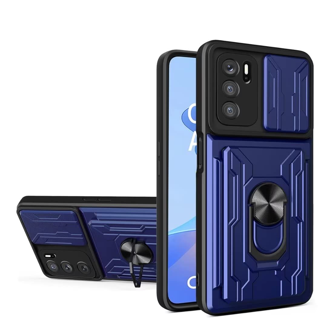 Custodia DOINK Armor Per Oppo A16 / A16S / A54S, TPU + PC, Antiurto, Con Anello Porta Dito E Supporto, Nera