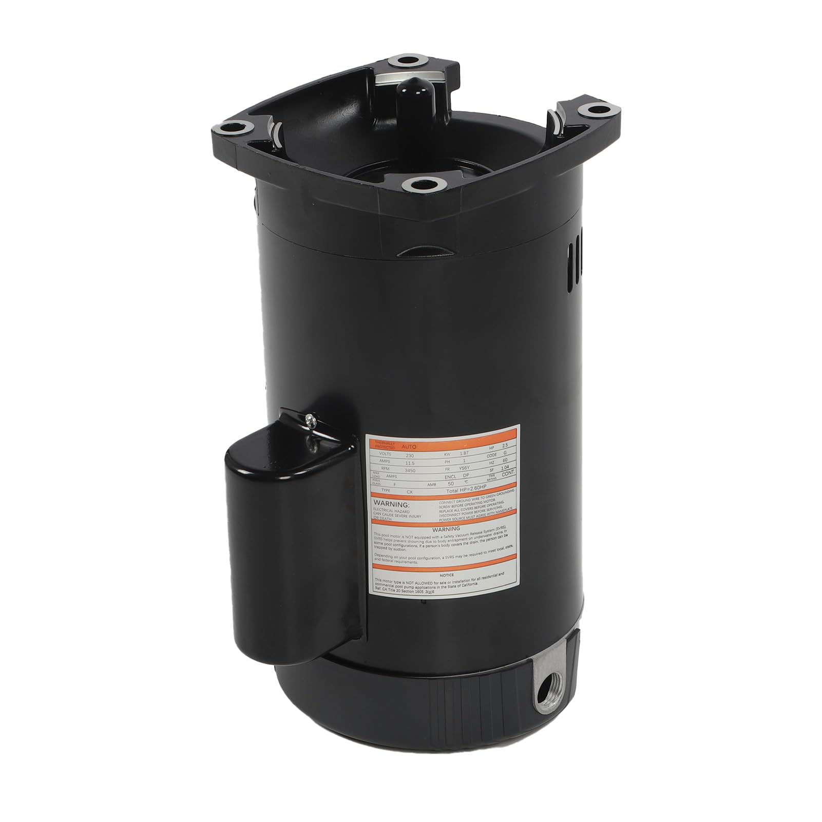 Marhynchus B2840 Motor de Reemplazo del Motor de la Bomba de Piscina para Bombas 2,5 11.5A 3450RPM Brida Cuadrada con Protección de Sobrecarga Térmica para Max-E-Glas Dura-Glas Dyna-Glas