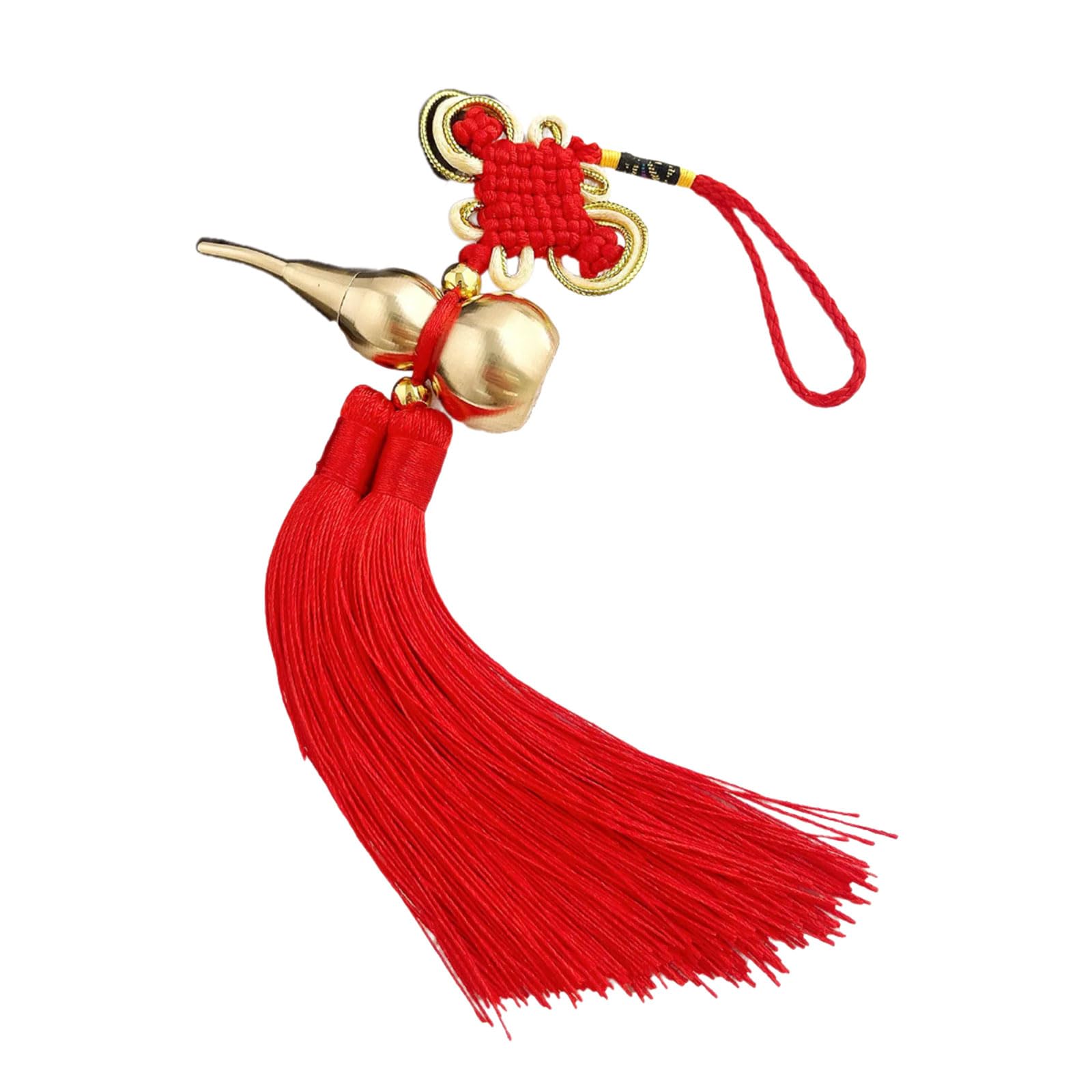 alloneslife Gourd Wind with Silk Tassels, Cultural Fengshui Amulet for Vehicle Home Decor Fengshuis Car Hanging Decors