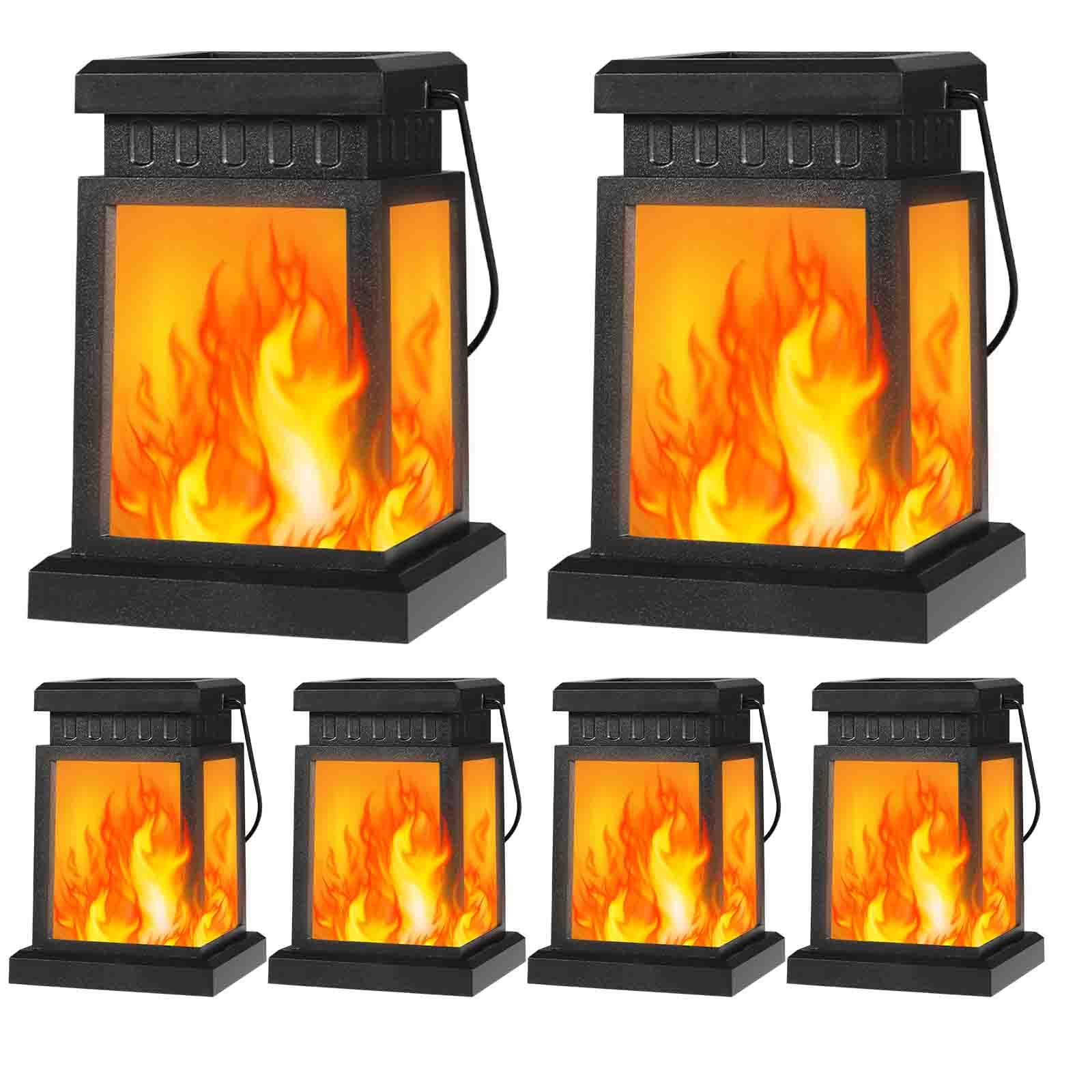 LarekookSolar Lights for Outside 6 Pack,Outdoor Solar Outdoor Candle Lights with Flickering Flame Waterproof,Solar Pathway Lights Outdoor for Garden,Yard,Porch,Driveway,Patio,Path-Warm Yellow