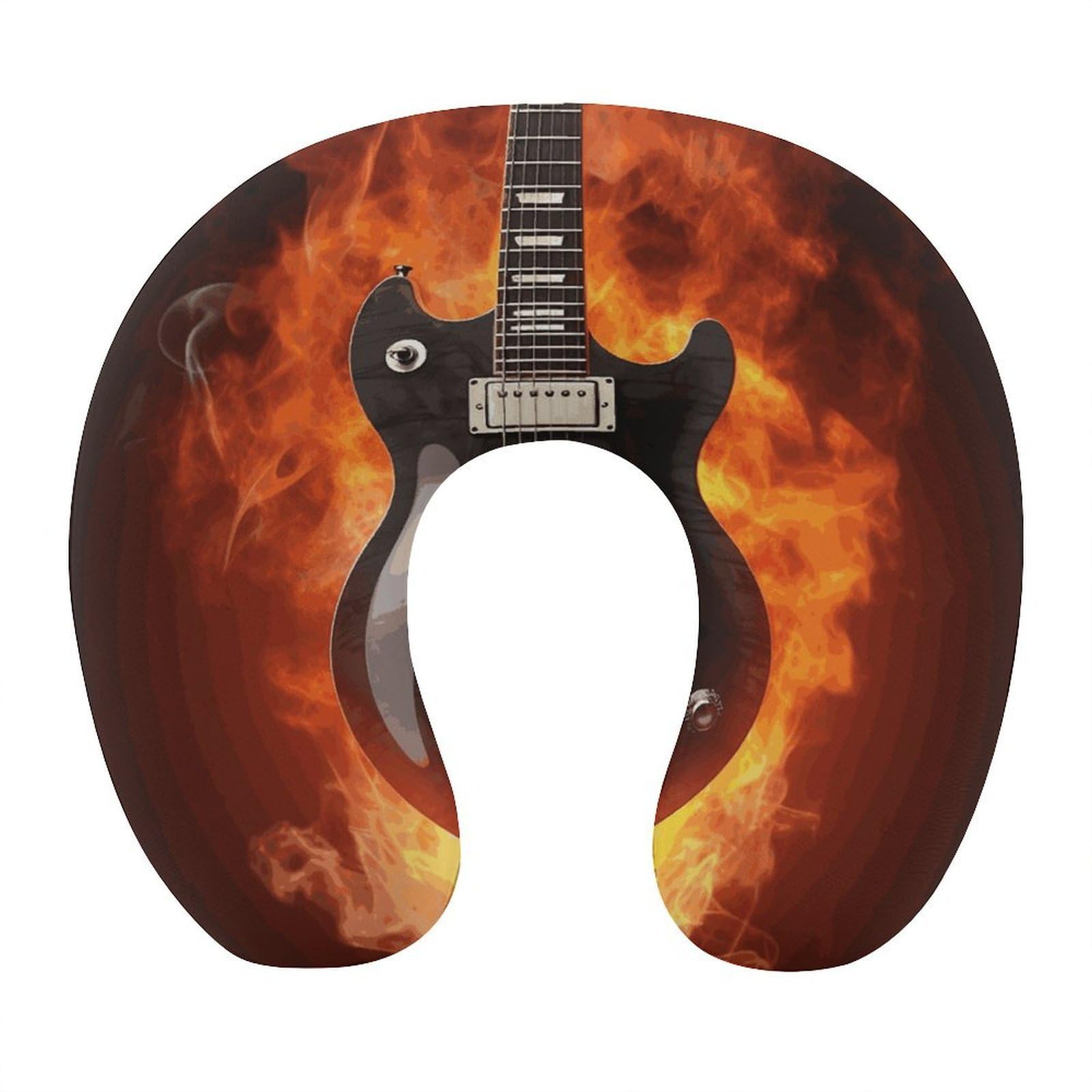 FekiLoot Rock Guitar Travel Pillow,U Shaped Office Napping Pillow Support Neck and Head Comfortable Travel Neck Pillow U Shape Sleeping Essentials for Long Haul Flights
