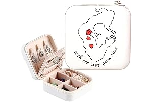 Until the last petal falls: Small Portable Travel Jewelry Box Organizer Case Ring Display