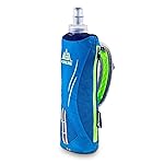 Azarxis Handheld Water Bottle and Phone Case for Running/Walking, Quick Grip Handheld Soft Flask 17oz with Hand Strap Hydration Pack for Runners and Athletes (Blue)