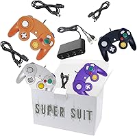 Vista 9 de 4 controladores para Gamecube con 4 cables de extensión y adaptador USB de 4 puertos para Switch PC consola Wii U BPOS