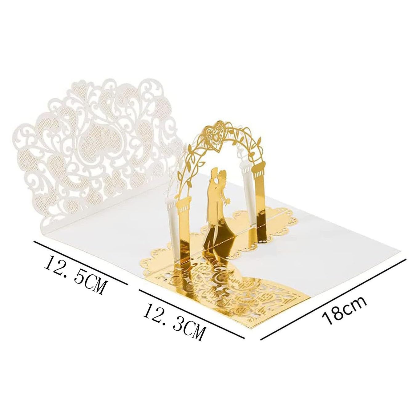Just Married Congratulations 3D Pop Up Card - Wedding Greeting - View #2