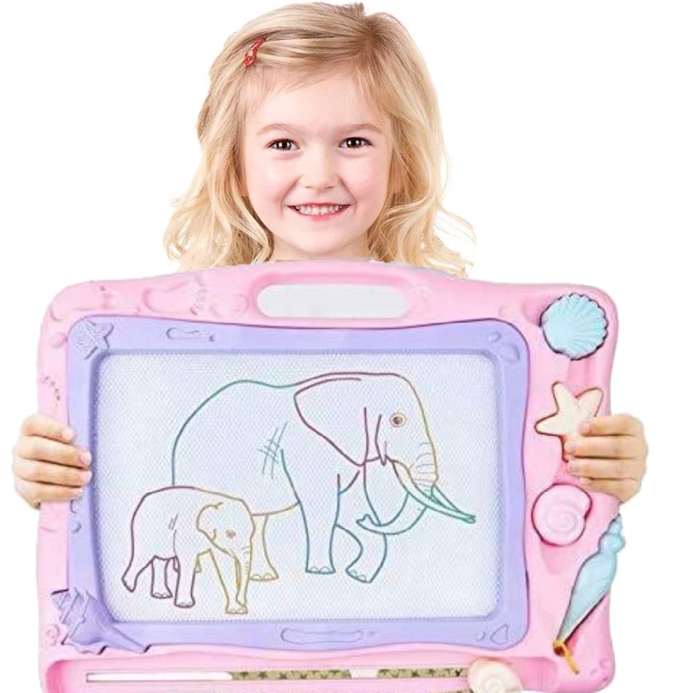 Sponsored Ad – Large Magnetic Drawing Board for Kids, Erasable Colorful Scribble Board Writing Pad with 3 Stamps and 1 Pen for Children Toddlers
