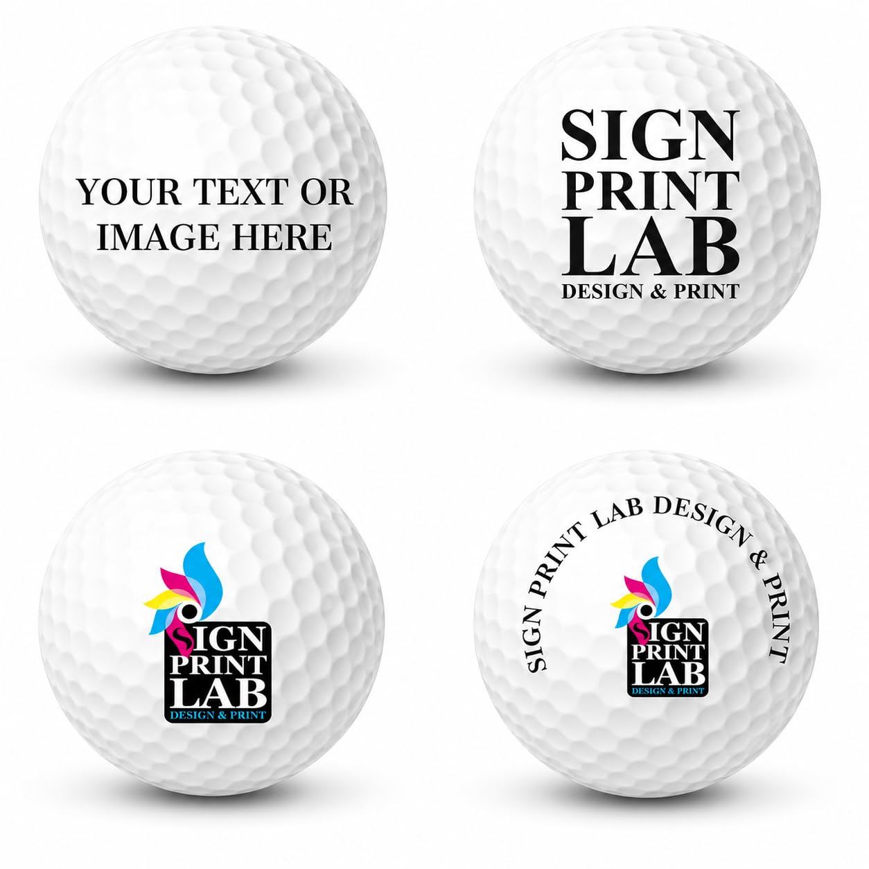 Sign Print Lab Personalised Golf Balls with Custom Photo, Text & Logo Picture - Unique Golf Gifts for Men, Dad, Birthday, Father's Day, Golf Lover | 1 Quantity โ image 1