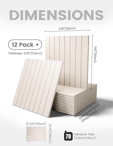Miniatura 2 de Fluxynara Pizarra de anuncios grande de fieltro 120 cm x 91 cm, alternativa al tablero de corcho - Paquete de 12 con 70 lengüetas adhesivas seguras