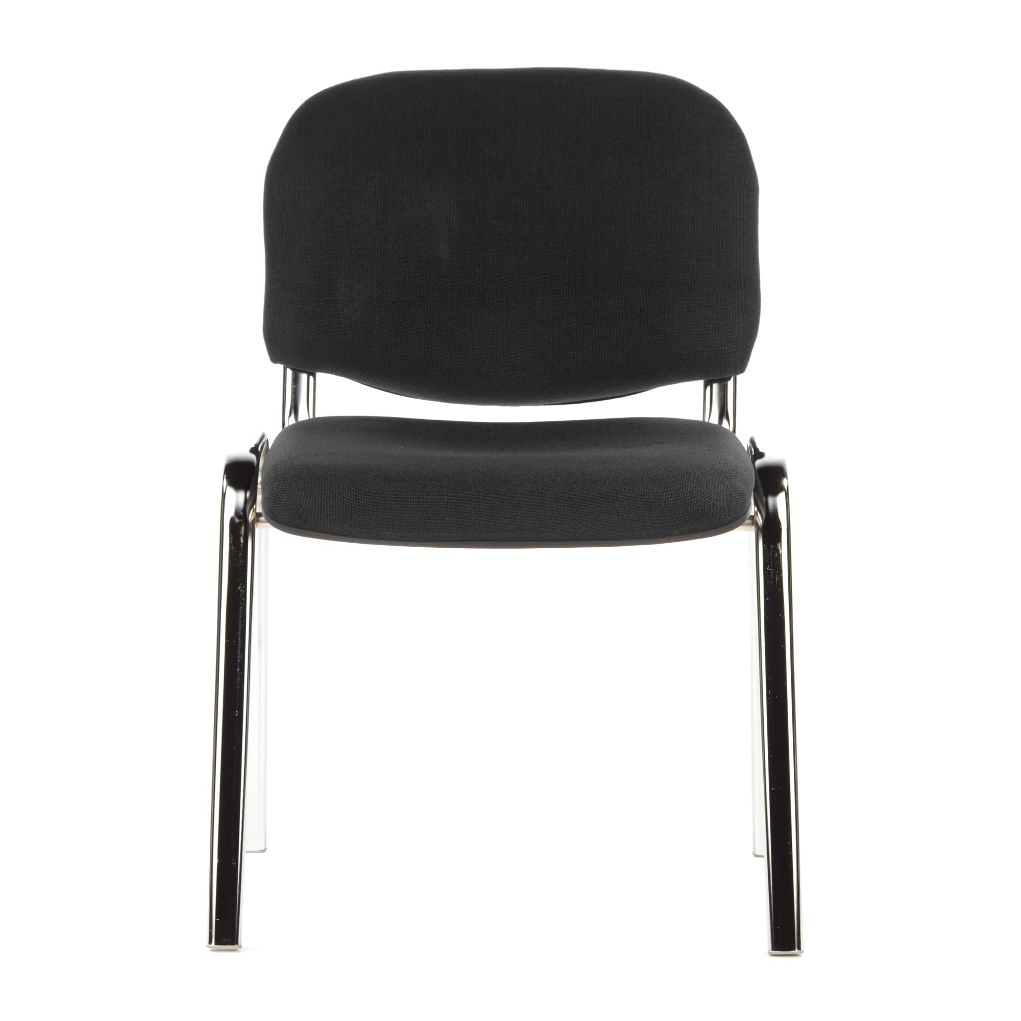 hjh OFFICE 704200 chaise visiteur, chaise de conférence XT 600 C en noir sans accoudoirs, siège empilable par 4, dossier capitonné, siège à 4 pieds, idéal pour les salles de réunion et salles d'attente