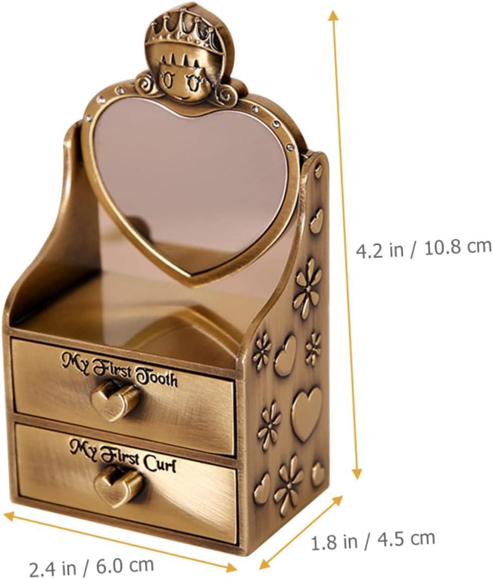 Fetal Hair Deciduous Teeth Storage Box Custom for Newborn Boy Keepsake Box Lids Metal Curl Holder Nursery Storage Case