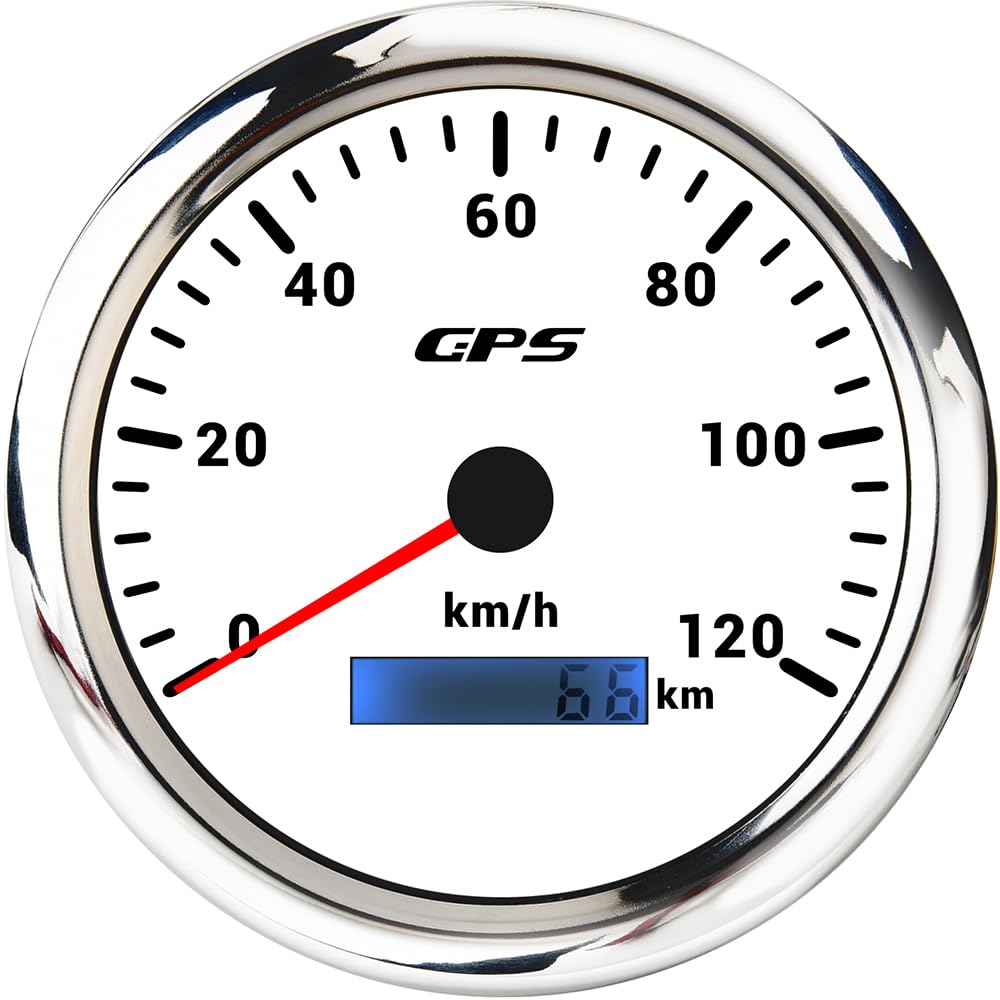 ELING Tachometr GPS 110 mm, 0-120 km/h, z anteną GPS z 7-kolorowym podświetleniem tła do skuterów motorowych, łodzi motorowych