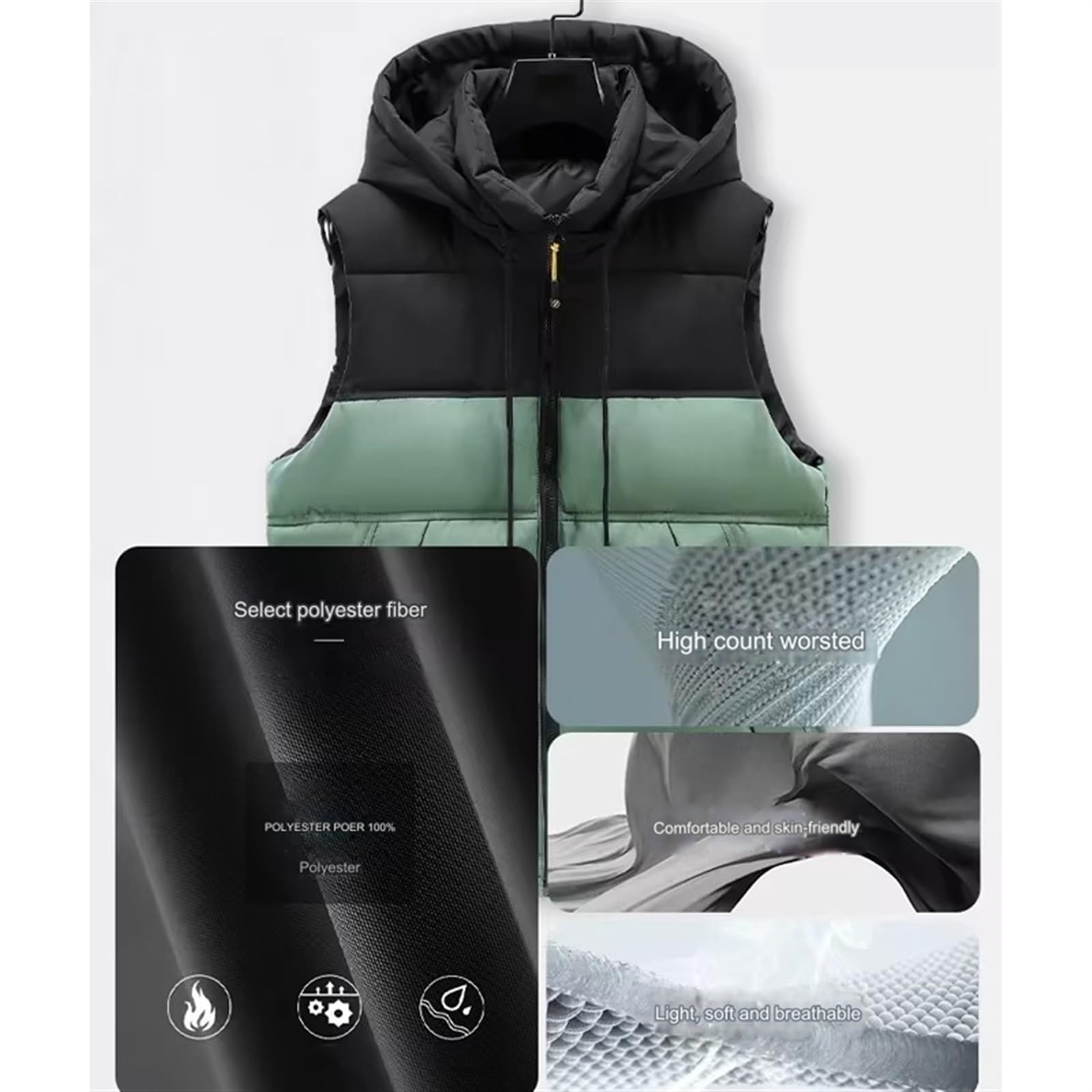 Giubbotto Piumino Uomo Evoga Slim Fit - Bomber Smanicato Con Cappuccio Removibile, Impermeabile - Foto 8