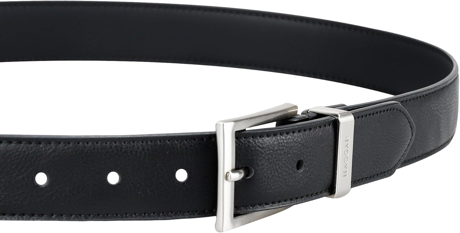 Haggar Men's Stretch Leather Belt for Dress Pants, Jeans, and Khakis - Image 3