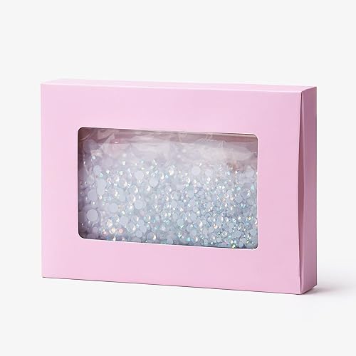 Miniatura 4 de Diamantes de imitación de perlas blancas de 5.64 oz con parte trasera plana para manualidades, tamaño mixto de 0.116 pulgadas a 0.394 pulgadas,