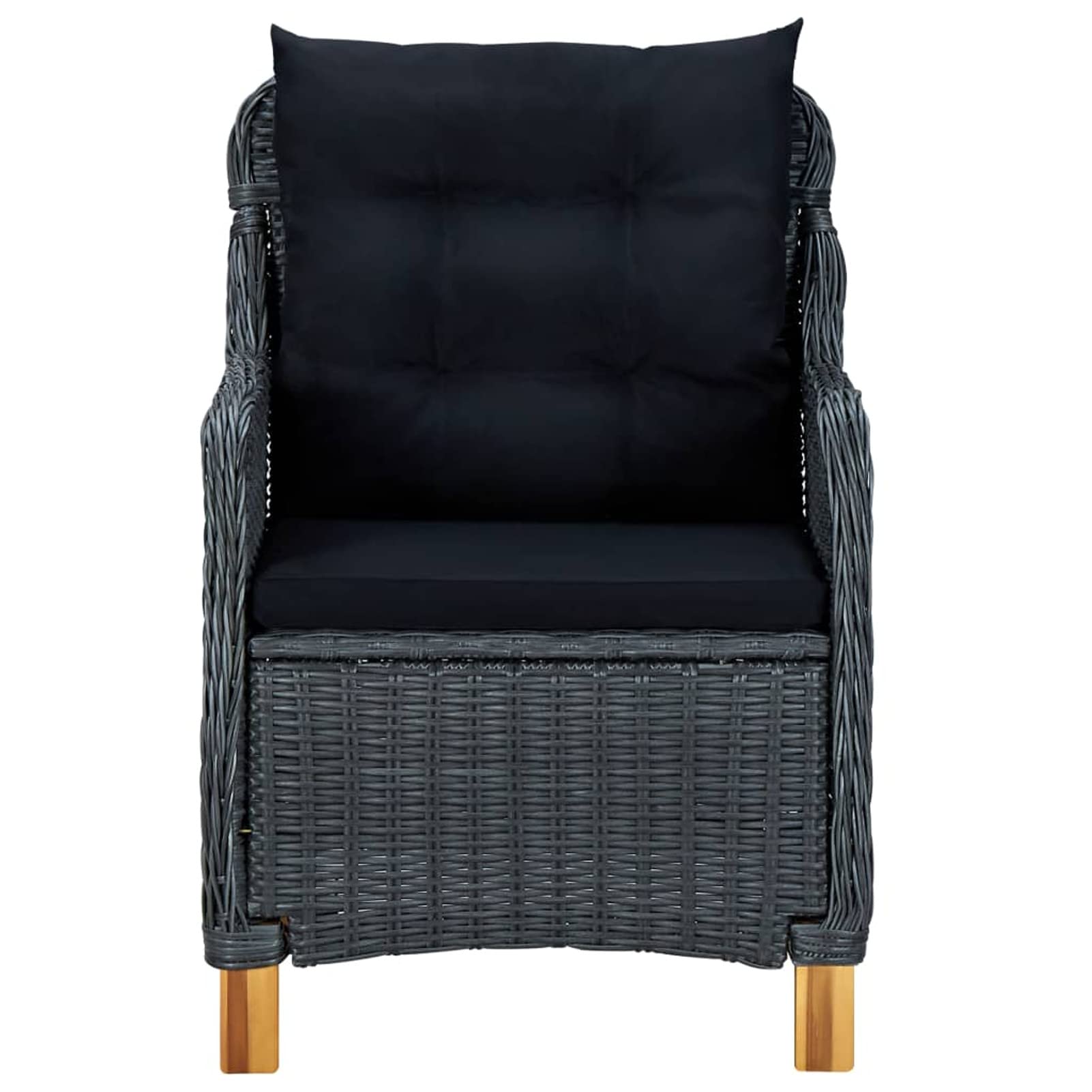 Juego de Comedor para jardín de 5 Piezas Gris Oscuro Mesa Jardin Exterior Conjunto Mesa Y Sillas Jardin - 3068789