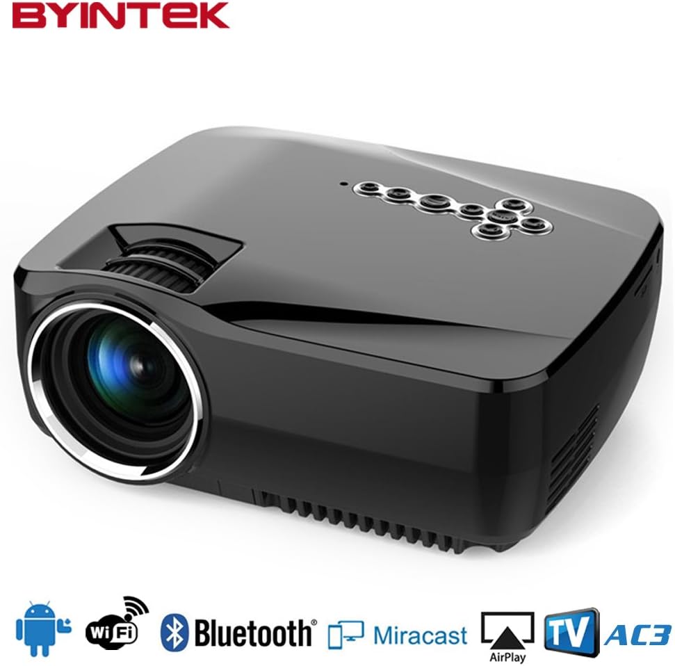Built-in Android OS Wifi and Bluetooth Smart Portable Projector Byintek GP70UP Home Theater Video LED Mini Projector