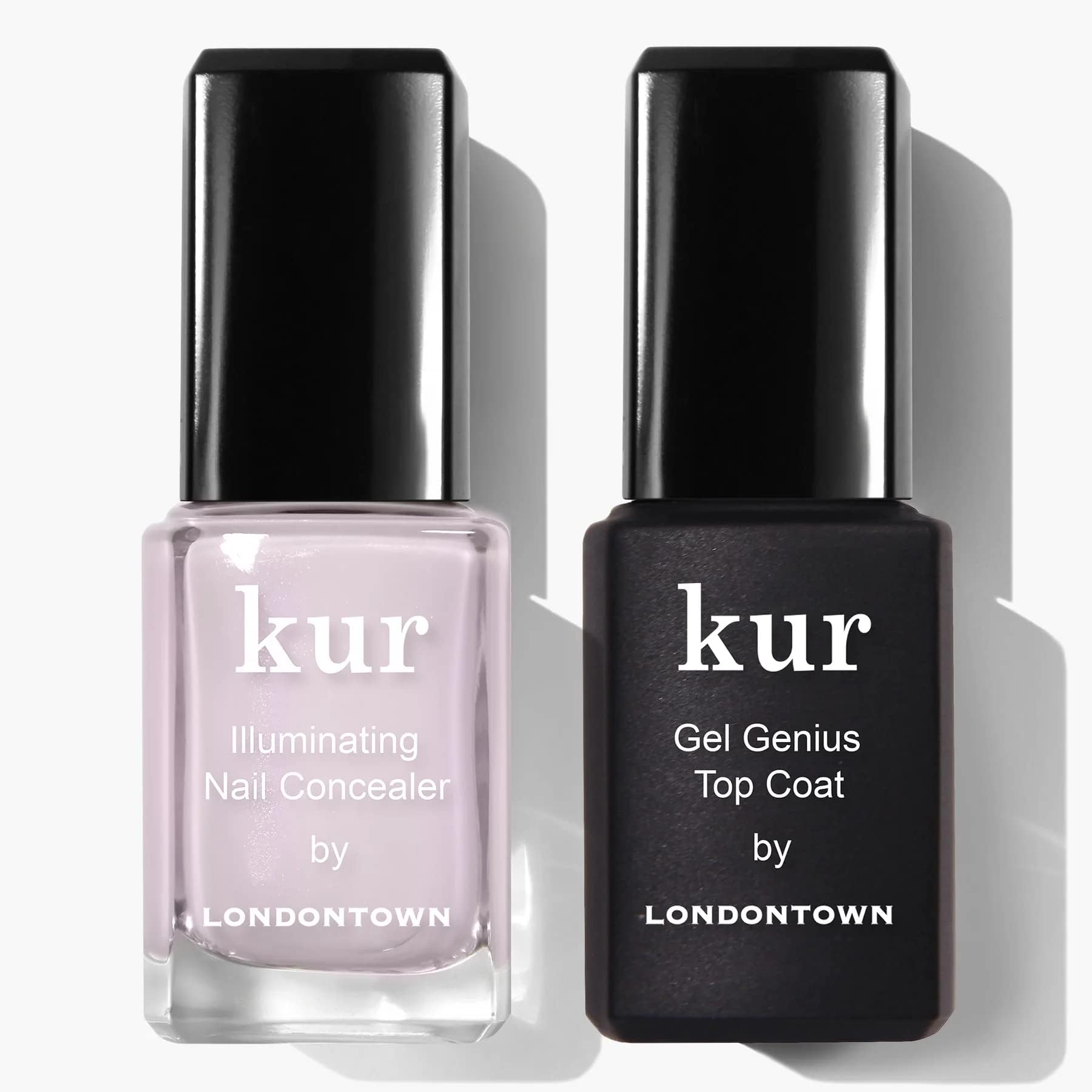 LONDONTOWN kur Pink Conceal & Go Duo Set, Includes Pink Nail Illuminating Concealer & Gel Genius Top Coat, 2 Piece Set, 0.4 Fl Oz